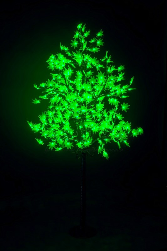 Светодиодное дерево Клён , высота 2,1м, диаметр кроны 1,8м, зеленые светодиоды, IP 65, понижающий трансформатор в комплекте, NEON-NIGHT