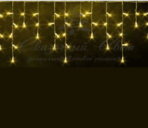 Гирлянда Бахрома 3х0.5 м ЖЕЛТЫЙ, флэш, белая резина