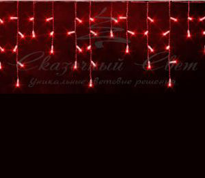 Гирлянда Бахрома 3х0.5 м КРАСНЫЙ, флэш, белая резина