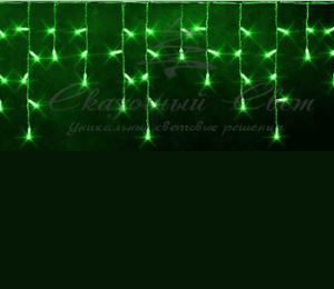 Гирлянда Бахрома 3х0.5 м ЗЕЛЕНЫЙ, флэш, белая резина