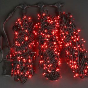 Гирлянда на дерево уличная 3 Нити по 20 м, флэш, КРАСНЫЙ