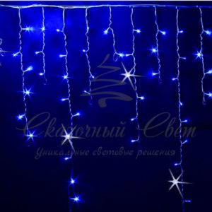 Гирлянда Бахрома 3х0.9 м СИНИЙ, мерцание, черный провод
