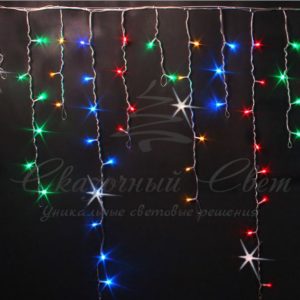 Гирлянда Бахрома 3х0.9 м МУЛЬТИ, мерцание, черный провод