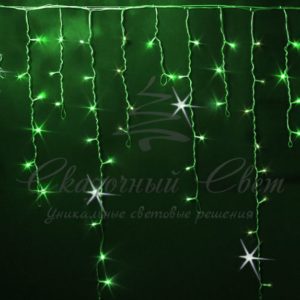 Гирлянда Бахрома 3х0.9 м ЗЕЛЕНЫЙ, мерцание, черный провод