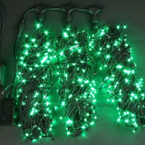 Гирлянда на дерево уличная 3 Нити по 20 м, флэш, ЗЕЛЕНЫЙ