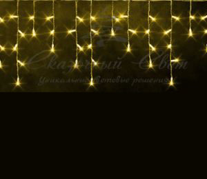 Гирлянда Бахрома 3х0.9 м, флэш, колпачок, ЖЕЛТЫЙ, белый провод
