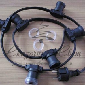 Белт-лайт двухжильный, 40 см, ЧЕРНЫЙ, 125 шт