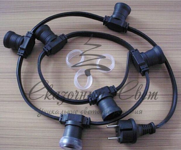 Белт-лайт двухжильный, 40 см, ЧЕРНЫЙ, 125 шт