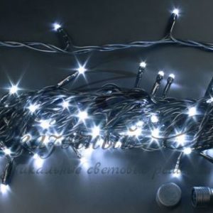 Гирлянда Нить 10 м, 24В, БЕЛЫЙ, черный провод