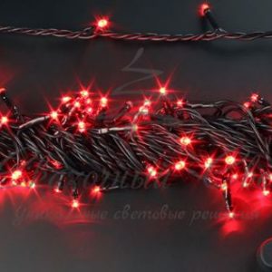 Гирлянда Нить 10 м, 24В, КРАСНЫЙ, черный провод