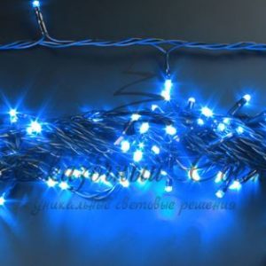 Гирлянда Нить 10 м, 24В, СИНИЙ, черный провод