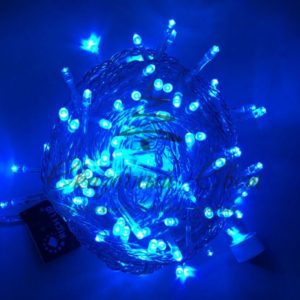 Светодиодная гирлянда Нить 10 м, 24В, постоянного свечения, соединяемая, прозрачный провод, Синяя