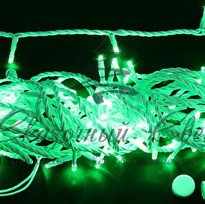 Гирлянда Нить 10 м, 24В, ЗЕЛЕНЫЙ, белый провод