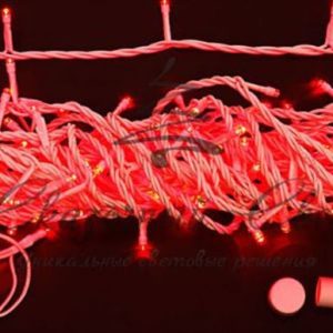 Гирлянда Нить 10 м, 24В, КРАСНЫЙ, белый провод