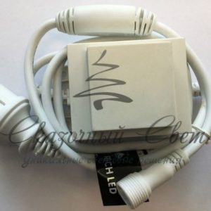 Трансформатор 220/24 В , усиленная влагозащита IP65, герметичный, 60 Вт, шнур подключения с выпрямителем тока 1.5 м., белый