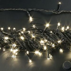 Гирлянда Нить 10 м, 24В, флэш, ТЕПЛОБЕЛЫЙ, черный провод