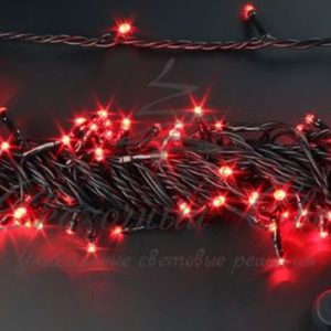 Гирлянда Нить 10 м, 24В, флэш, КРАСНЫЙ, черный провод