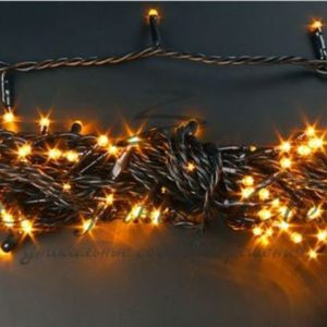 Гирлянда Нить 10 м, 24В, флэш, ЖЕЛТЫЙ, черный провод