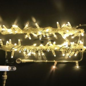 Гирлянда Нить 10 м, 24В, флэш, колпачок, ТЕПЛЫЙ БЕЛЫЙ, белый провод