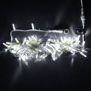 Гирлянда Нить 10 м, 24В, флэш, колпачок, БЕЛЫЙ, белый провод