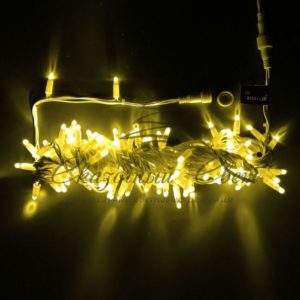 Гирлянда Нить 10 м, 24В, флэш, колпачок, ЖЕЛТЫЙ, белый провод