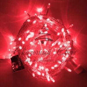 Гирлянда Нить 10 м, 220В, КРАСНЫЙ, прозрачный провод