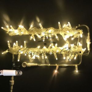 Гирлянда Нить 10 м, 220В, колпачок, ТЕПЛО БЕЛЫЙ, прозрачный провод