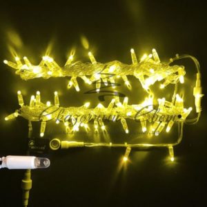 Гирлянда Нить 10 м, 220В, колпачок, ЖЕЛТЫЙ, белый провод