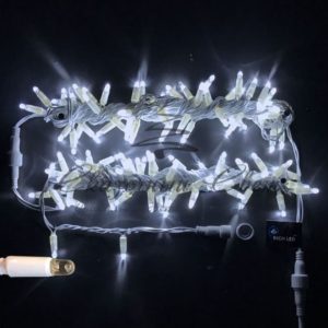 Гирлянда Нить 10 м, 220В, колпачок, БЕЛЫЙ, белый провод