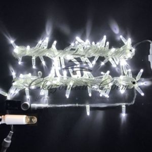 Гирлянда Нить 10 м, 220В, флэш, колпачок, БЕЛЫЙ, прозрачный провод