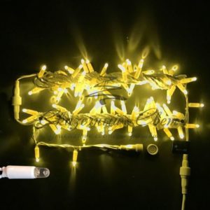 Гирлянда Нить 10 м, 220В, флэш, колпачок, ЖЕЛТЫЙ, белый провод