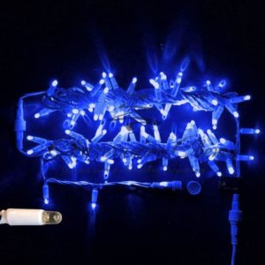 Гирлянда Нить 10 м, 220В, флэш, колпачок, СИНИЙ, белый провод