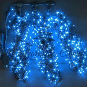 Гирлянда на дерево уличная 3 Нити по 20 м с контр, СИНИЙ