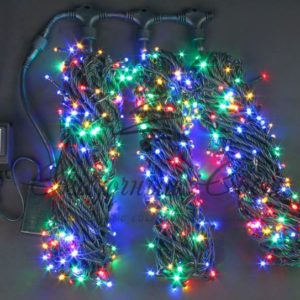 Гирлянда на дерево уличная 3 Нити по 20 м с контр, МУЛЬТИ, зеленый провод