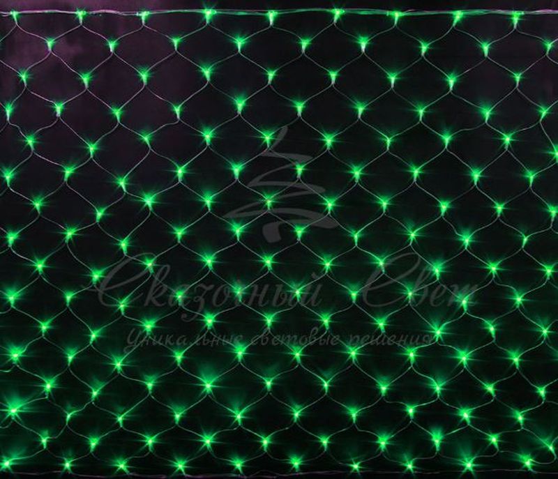 Гирлянда Сетка 2х3 ЗЕЛЕНЫЙ