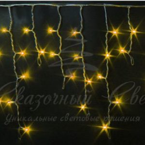 Гирлянда Бахрома 3х0.5 м ЖЕЛТЫЙ, прозрачный провод