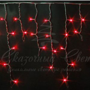 Гирлянда Бахрома 3х0.5 м КРАСНЫЙ, прозрачный провод