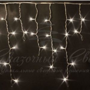 Гирлянда Бахрома 3х0.5 м ТЕПЛО БЕЛЫЙ, прозрачный провод