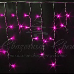 Гирлянда Бахрома 3х0.5 м РОЗОВЫЙ, прозрачный провод