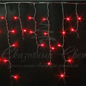 Гирлянда Бахрома 3х0.5 м КРАСНАЯ, черный провод