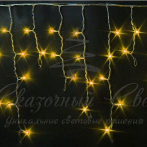 Гирлянда Бахрома 3х0.5 м ЖЕЛТАЯ, черный провод