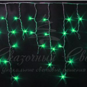 Гирлянда Бахрома 3х0.5 м ЗЕЛЁНЫЙ, черный провод