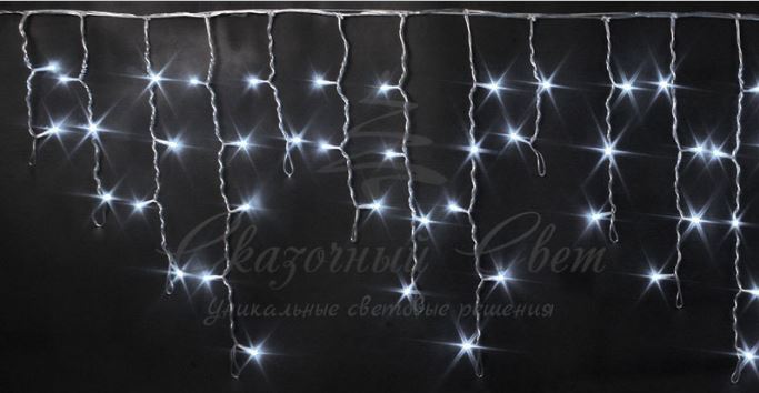 Гирлянда Бахрома 3х0.5 м БЕЛЫЙ, черный провод