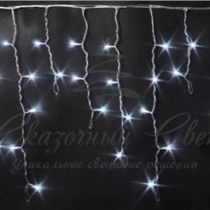 Гирлянда Бахрома 3х0.5 м БЕЛЫЙ флэш, прозрачный провод
