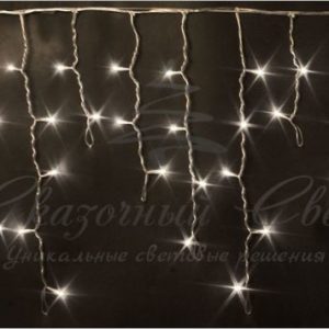 Гирлянда Бахрома 3х0.5 м ТЕПЛО БЕЛЫЙ, флэш, прозрачный провод