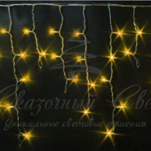 Гирлянда Бахрома 3х0.5 м ЖЕЛТЫЙ флэш, прозрачный провод