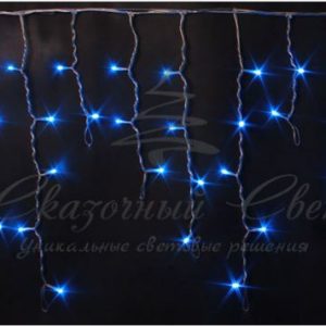Гирлянда Бахрома 3х0.5 м СИНИЙ флэш, прозрачный провод