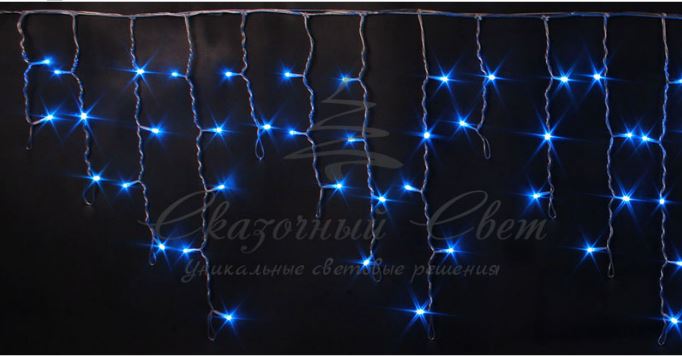 Гирлянда Бахрома 3х0.5 м СИНИЙ флэш, прозрачный провод