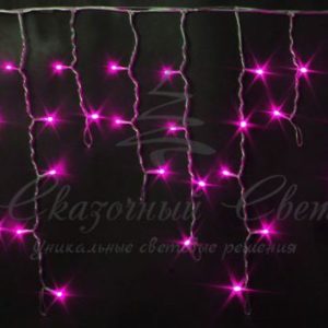 Гирлянда Бахрома 3х0.5 м РОЗОВЫЙ флэш, прозрачный провод