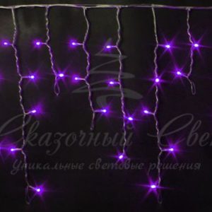 Гирлянда Бахрома 3х0.5 м ФИОЛЕТОВЫЙ флэш, прозрачный провод